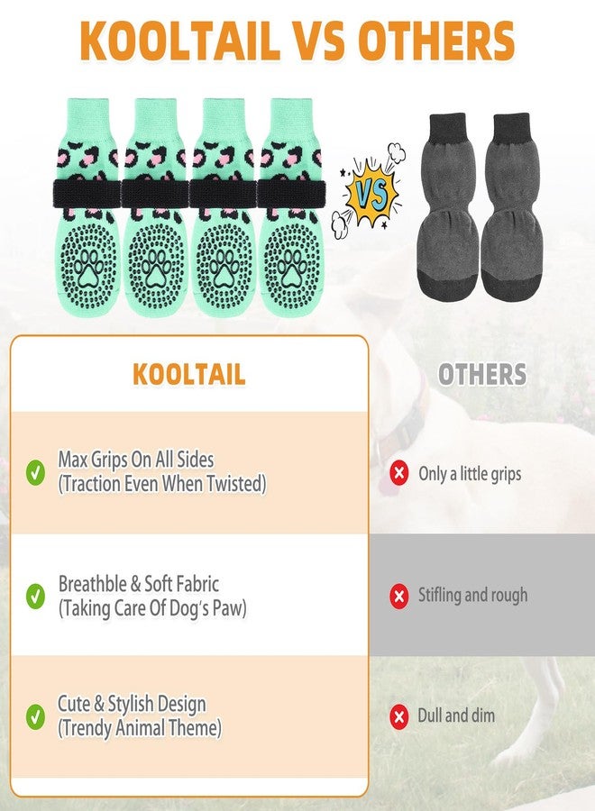 كولتيل جوارب كولتايل المضادة للانزلاق للكلاب لمنع لعق الكفوف، أحذية للكلاب مناسبة للأرصفة الساخنة والأرضيات الخشبية، جوارب متينة وناعمة ذات وجهين مانعة للانزلاق للكلاب الصغيرة والمتوسطة والكبيرة، للتحكم في الثبات للكلاب الكبيرة في السن - Image 5